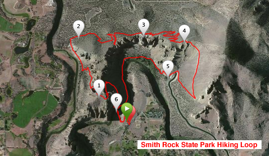 Smith Rock State Park Hiking Loop via GPS